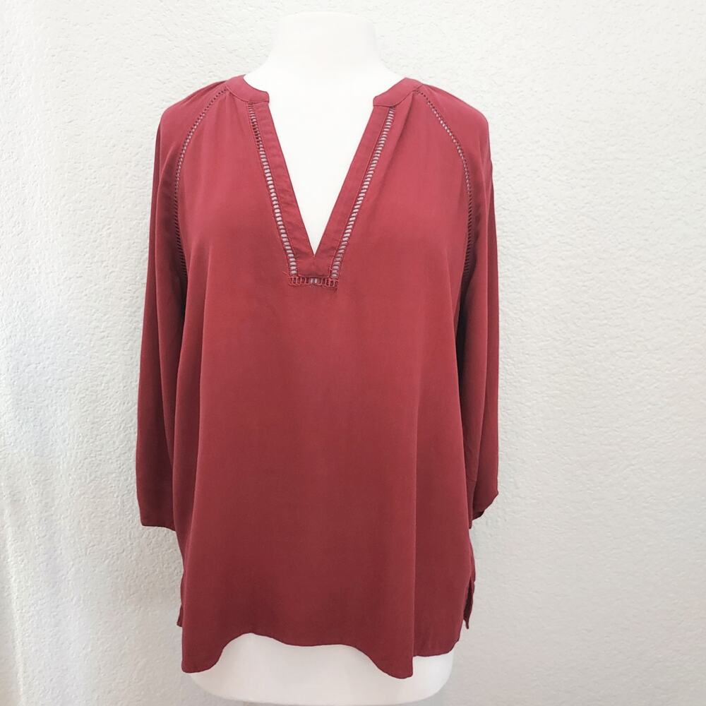 🔴3/$20 Express Maroon Long Sleeves Tunic Blouse Size L